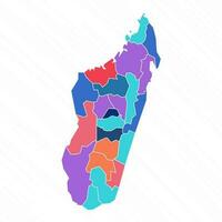 veelkleurig kaart van Madagascar met provincies vector