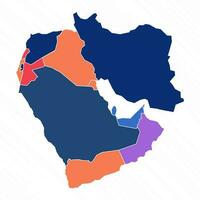 veelkleurig kaart van midden- oosten- met provincies vector
