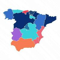 veelkleurig kaart van Spanje met provincies vector