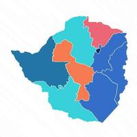 veelkleurig kaart van Zimbabwe met provincies vector