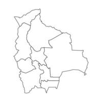 schets schetsen kaart van Bolivia met staten en steden vector