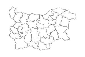 schets schetsen kaart van bulgarije met staten en steden vector