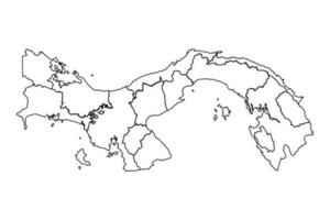 schets schetsen kaart van Panama met staten en steden vector