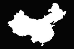 gemakkelijk China kaart geïsoleerd Aan zwart achtergrond vector