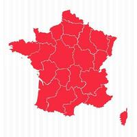 staten kaart van Frankrijk met gedetailleerd borders vector
