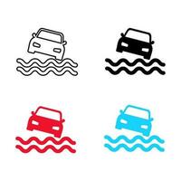abstract auto vallend in water silhouet illustratie vector