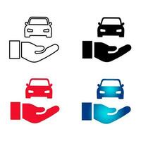 abstract hand- Holding auto silhouet illustratie vector