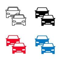 abstract twee auto's in lijn silhouet illustratie vector