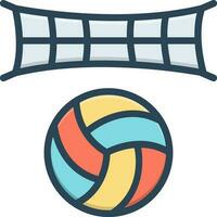 kleur icoon voor volley bal vector
