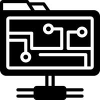 solide icoon voor netwerk map vector