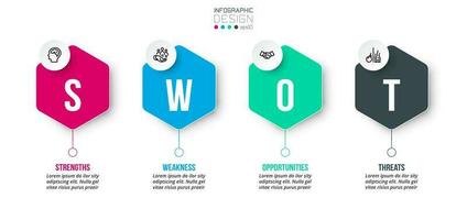 business concept infographic sjabloon met swot-analyse. vector