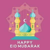 gelukkig ied mubarak vector achtergrond illustratie