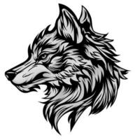 wolf hoofd tatoeages zwart-08 vector
