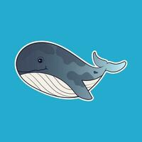 schattig baby walvis zeeleven dier tekenfilm geïsoleerd Aan wit achtergrond regenboog in Scandinavisch stijl Aan een geïsoleerd achtergrond vector