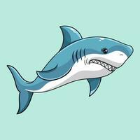 schattig blauw haai grappig dier sproeien water vector illustratie in kawaii tekenfilm stijl onder de zee waterverf illustratie met geïsoleerd achtergrond