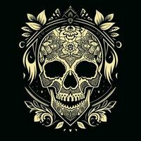 roos schedel patroon tatoeëren t-shirt ontwerp vector