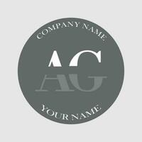 eerste ag logo brief monogram luxe hand- getrokken vector