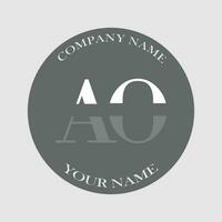 eerste oa logo brief monogram luxe hand- getrokken vector