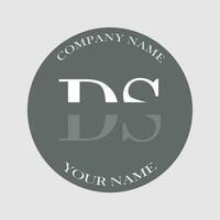 eerste ds logo brief monogram luxe hand- getrokken vector