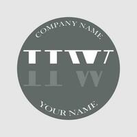 eerste hw logo brief monogram luxe hand- getrokken vector