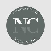 eerste nc logo brief monogram luxe hand- getrokken vector
