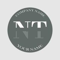 eerste nt logo brief monogram luxe hand- getrokken vector