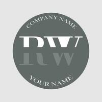 eerste rw logo brief monogram luxe hand- getrokken vector