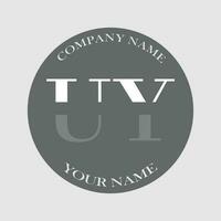 eerste uy logo brief monogram luxe hand- getrokken vector