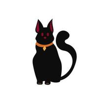 zwart kat Aan een wit achtergrond. vector illustratie. vlak stijl.