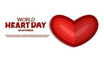 wereld hart dag met rood hart en wereld teken achtergrond, wereld hart dag concept vector