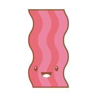 heerlijke bacon kawaii-lijn en vulstijl vector