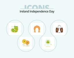 Ierland onafhankelijkheid dag vlak icoon pak 5 icoon ontwerp. drankje. patricks. munt. geluk. fortuin vector