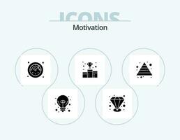 motivatie glyph icoon pak 5 icoon ontwerp. piramide. carrière. stopwatch. nummer. eerste positie vector