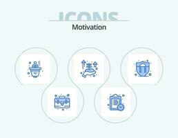 motivatie blauw icoon pak 5 icoon ontwerp. . . investering. schild motivatie. toegang vector