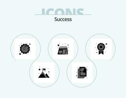 sucess glyph icoon pak 5 icoon ontwerp. kantoor. gecontroleerd. markering. kalender. uitrusting vector