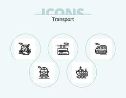 vervoer lijn icoon pak 5 icoon ontwerp. vervoer. bestelwagen. kamp. vervoer. vervoer vector