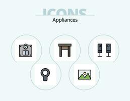 huishoudelijke apparaten lijn gevulde icoon pak 5 icoon ontwerp. meubilair. garderobe. zakdoek. huis huishoudelijke apparaten. meubilair vector