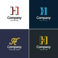 brief h groot logo pak ontwerp creatief modern logos ontwerp voor uw bedrijf vector