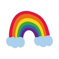 regenboog met gay pride-vlaghandtekeningstijl vector