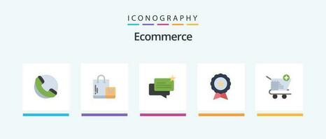 ecommerce vlak 5 icoon pak inclusief e-commerce. vertrouwd. e-commerce. garantie. e-commerce. creatief pictogrammen ontwerp vector
