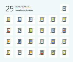mobiel toepassing 25 vlak kleur icoon pak inclusief accu. ogenblik boodschapper. app. chatten. app vector