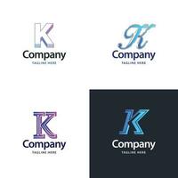 brief k groot logo pak ontwerp creatief modern logos ontwerp voor uw bedrijf vector