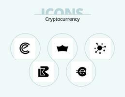 cryptogeld glyph icoon pak 5 icoon ontwerp. munt . crypto . crypto munteenheid. munt vector