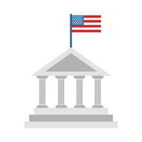 kolommen bouw usa vlag vlakke stijl vector