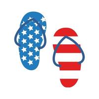sandalen met Amerikaanse vlag vlakke stijl vector