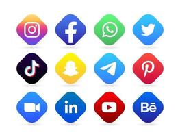 sociale media logo knop vector