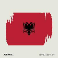Albanië vlag borstel vector hartinfarct, vlag van Albanië in grunge borstel hartinfarct.
