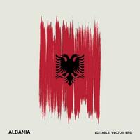 Albanië vlag borstel vector hartinfarct, vlag van Albanië in grunge borstel hartinfarct.