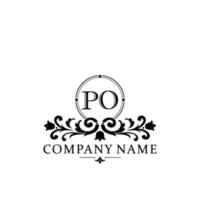 eerste brief po gemakkelijk en elegant monogram ontwerp sjabloon logo vector