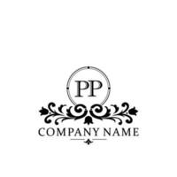 eerste brief pp gemakkelijk en elegant monogram ontwerp sjabloon logo vector
